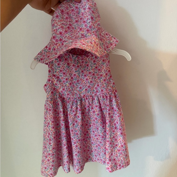Nine West Other - Nine West Pink Floral Sundress with Matching Hat Set